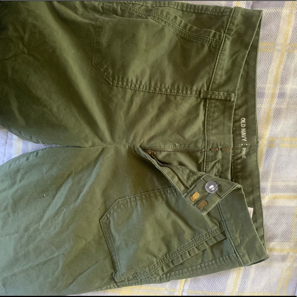 Old Navy Fitted Green Cargo Pants